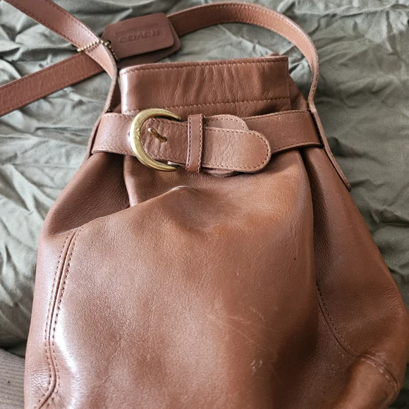 VTG COACH Brown Leather Crossbody Bucket Bag - Picture 5 of 7